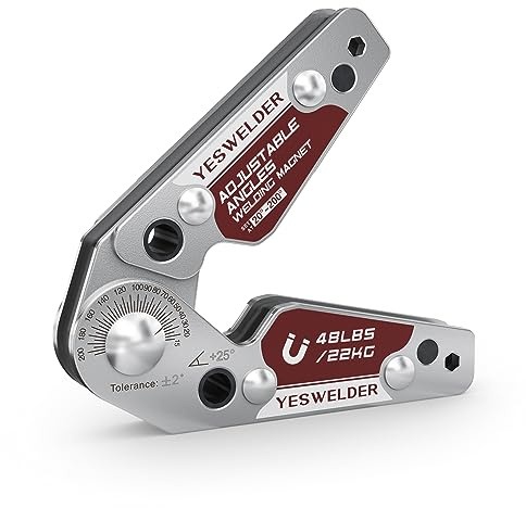 YESWELDER Adjustable Angle Welding Magnet 20-200° Magnetic Welding Holder of 48LBs Holding Power Welding Accessory