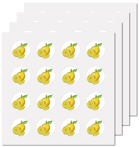 CREATCABIN 128 Unids Limón Planificador Pegatinas Fruta Vinilo Calcomanía Autoadhesiva Impermeable Pegatina Redonda A Granel Amarillo Pegatinas para Botellas de Agua Laptop Equipaje Taza 2.5x2.5 cm