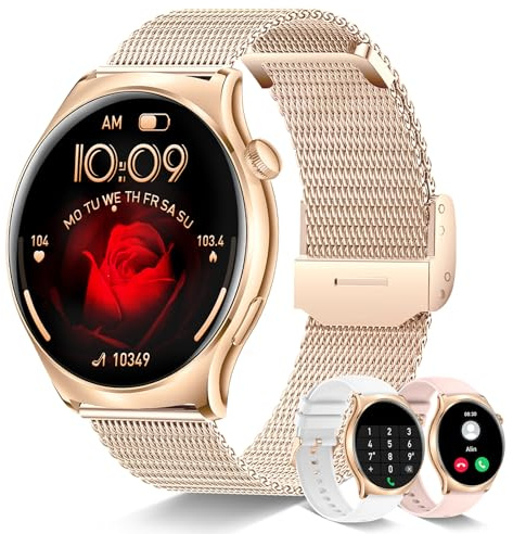 Betatree Smartwatch Uomo Donna Effettua o Risposta Chiamate, 1,43 AMOLED Orologio Digitale Fitness con Sonno/Cardiofrequenzimetro, 100+ Sportive Contapassi/Cronometro, IP67 Android iOS Smart Watch