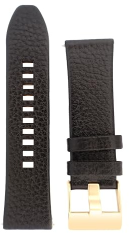 Diesel Relojes de pulsera para hombre, 26 mm, piel negra, correa de repuesto original para DZ4344, Negro, Correa