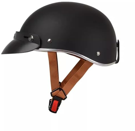 Halbschalenhelm Mit ECE-Zulassung Baseball Cap Vintage Motorradhelm Cruiser Chopper Scooter Helm Herren Jethelme Retro Motorrad Halbhelm Damen Mofa Helm Braincap 2,S