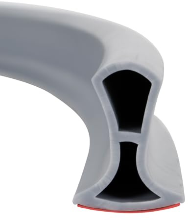 Duschschwellen Selbstklebend, Schwallschutzleiste Dusche, Silikon Duschdichtung, Dusche Wasserstopper, Wasserbarriere Damm für Dusche Boden, Bad und Küche (Grau, 2M)
