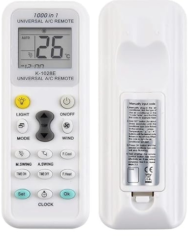 Mando Universal Aire Acondicionado, 1000 en 1 A/C Control Remoto LCD Digital，Compatible con Todos los Modelos de Estas Marcas