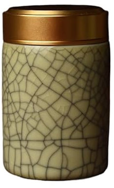 HAVVMK Organizador de Bolsas de té Contenedor de Almacenamiento de té Carrito de té de cerámica con Tapa de Metal Lata de té de Viaje Conveniente Caja de té pequeña Contenedor de té Tanqu