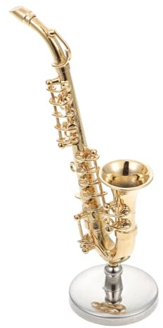 HONMEET 1satz Miniatur-Saxophon Dekoration Aus Metall Vintage Mini Saxophon Ornament Für Tisch Büro Wohnung Realistisches Accessoire Für Musikliebhaber Und Fotografie