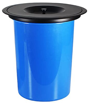 Mülleimer für den Außenbereich, eingebauter Mülleimer für die Arbeitsplatte der er mit Deckel, kleiner Abfalleimer mit Edelstahlabdeckung für Schreibtisch/Zuhause/Badezimmer/Büro, Schwarz, S