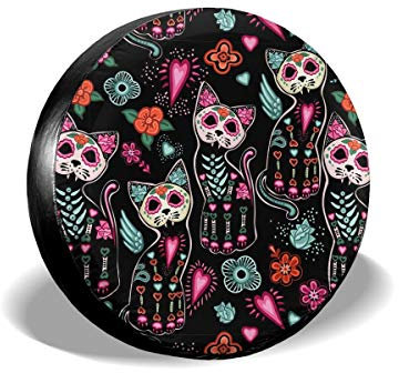 Reserveradhülle Blumenkatzen Reifentaschen Sauberen Transport Tyre Cover Wasserdicht Spare Tire Cover Für Rv, LKW, SUV 16