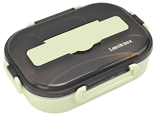 de Acero Inoxidable, Contenedor de Almuerzo Escolar, Lonchera Aislada con 4 Compartimentos, Contenedores de Almuerzo Portátiles para Niños de 1,3 L para la Escuela para