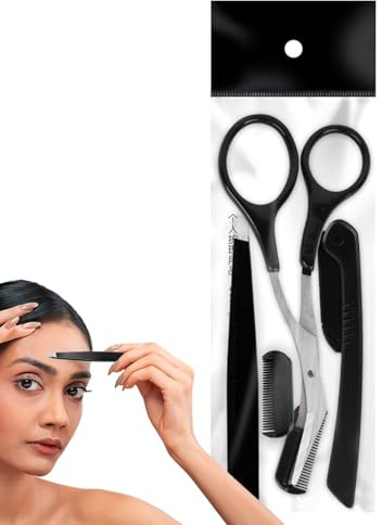 Miglior rifinitore per sopracciglia da donna in acciaio inossidabile per la depilazione - kit di strumenti professionali per la cura delle sopracciglia - Forbici per modellare le sopracciglia - Poi