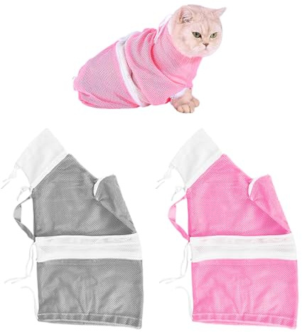 Confezione Da 2 Borse Per Il Lavaggio Del Gatto, Borsa Per Il Trasporto Del Gatto, Borsa Di Contenimento Regolabile, Accessori Per La Toelettatura Del Gatto, Articoli Per Animali Domestici
