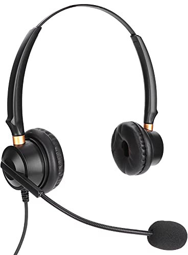 XUMIUZIY Auriculares de Teléfono Celular con Micrófono, Auriculares de Teléfono Binaural de 3,5mm, Cancelación de Ruido y Control en Línea, Centro de Llamadas Manos Libres con Auriculares