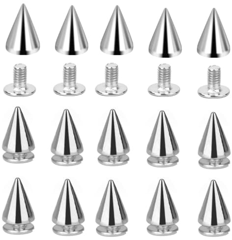 Ziernieten,100 Stück Metallic Spitznieten Ddelstahl Zierniete Metall Schraubniete Ziernieten Nieten zum Schrauben für kleidung Spitz,Leder,Taschen,Lederhandwerk(7 * 10mm)