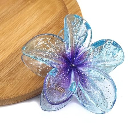 Jolie pince à cheveux transparente en forme de fleur