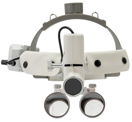 Loupe Binoculaire Médicale Lunettes Loupes Dentiste avec LED Lumière Dimmable Porter Une Loupe sur La Tête Loupe Frontale,Grossissement 3,5X,pour La Dentisterie, Hôpital, Manucure, Beauté