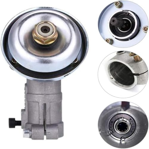 DEWIN Cabezal Engranaje, Recortadora de Varilla Redonda 26 mm, Engranaje Angular para Cortacésped 9 Dientes Alta Resistencia Fuerte Conductividad para Desbrozadora Herramientas de Jardín (plata)