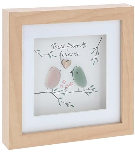 Shudehill Giftware Pebble Glass Square Plaque Best Friends Forever