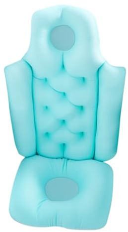 Non-slip Bath Seat Bathtub Cushion Folding Blue Polyester | Foam Particle Fill, Lightweight Snap Design, Travel Hotel Use, for Elderly Adults