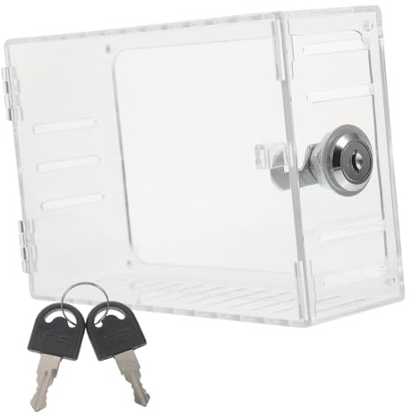 HOMSFOU Thermostat Lock Box Acrylic Control Panel Cover Wall Mounted Security Box for Thermostat Key Household Protector Replacement