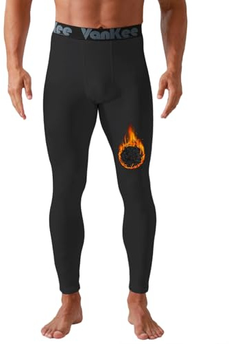VanKee Caleçon Long Thermique Homme Leggings Thermiques pour Hommes Pantalon Homme Hiver sous-vêtements Thermiques de Sport élastiques et Respirants pour Ski Course à Pied Voyages