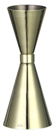 Jigger de acero inoxidable for cócteles, medidores de barra, herramientas de barra, accesorios de barra Medidor de Cóctel(Ring Gold 25 50ml)