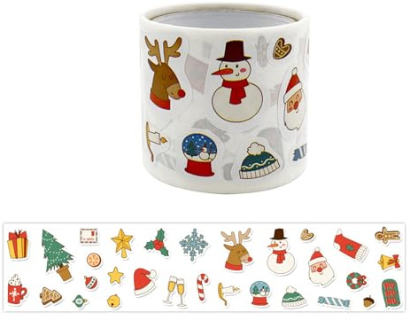 300Pcs Cartoon Christmas Sticker for Scrapbooking Laptop Water Bottle Cartoon Reward Sticker for Children Teacher Teacher Classroom Supplies