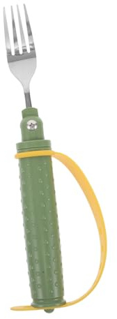 TOBBOMEY Horquilla Adaptativa para Personas Mayores Acero Inoxidable Antideslizante Ángulo Ajustable Ergonómica Uso Doméstico Utensilio Portátil para Adultos Movilidad Reducida
