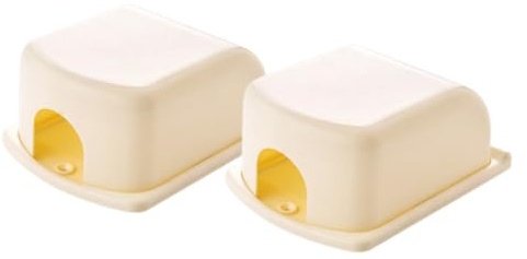 PAMINGONO 2 pezzi Copritappo Presa Elettrica in Abs Beige Sicurezza Protezione Anti-urto e Anti-corrosione per Casa Scuola e Ambienti Interni