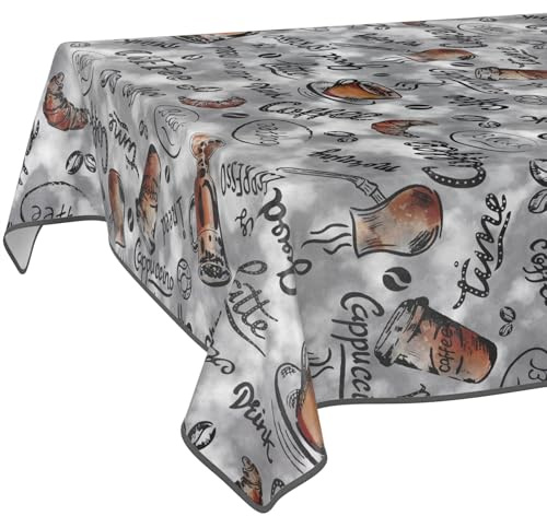 Vaxduk bordsduk tvättbar lättvårdad vattenavvisande lotuseffekt trädgårdsbordsduk natttropisk 100 x 140 cm med fåll (kantad