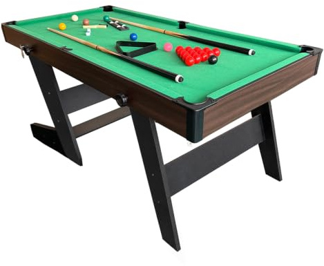 TRUIHUA 6FT Pool Table Folding Snooker Table Set Billiards Table with All accessories for Adults, 176L x 90W x 79H CM