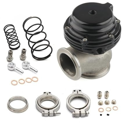 EGR Modulo Raffreddatore D'acqua Turbo Esterno Wastegate Da 44 Mm Con Flangia Hardware MV-R Raffreddato Ad Acqua Rosso Blu Nero Ricircolo Gas(Nero)