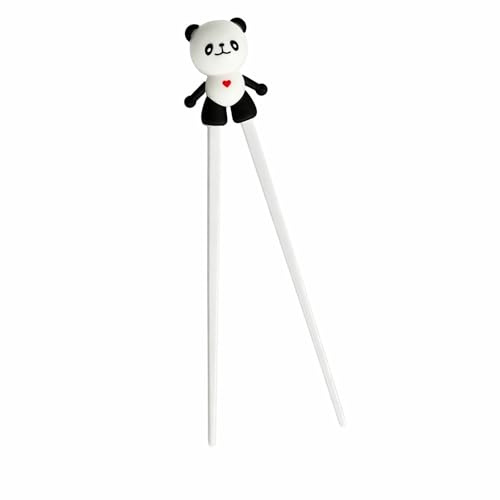 Training Chopsticks for Beginners,Reusable Non-Slip Silicone Chopstick Helper Learning Chopsticks,Easy to Use Washable Eco-Friendly Learning Black,for Adults Noodles Ramen Eating Tools (White Panda)