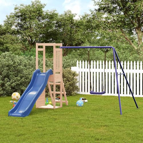 LoogCape Play Tower Made of Solid Pine Wood with Slide Swing Climbing Frame for Children Garden Outdoor Playground Children's Room
