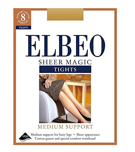 Elbeo Sheer Magic Medium Support Tights - Large - Barely Black