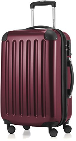 Hauptstadtkoffer Alex - Handgepäck Koffer 55x38x23 cm, 42 L, TSA Schloss, erweiterbarer Hartschalen Trolley aus PC ABS, 3,2 kg, 4 Doppelrollen, Burgund