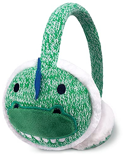 Gifts Treat Boys Earmuffs Kids Knitted Ear Muffs in Plush Adjustable Winter Warm Toddlers Ear Warmers in Cute Dinosaur Ear Covers for Boys, Green Dinosaur