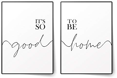 BLCKART Premium Poster Set It's So Good To Be Home | Stilvolle Poster Wohnzimmer Schlafzimmer Deko | ohne Rahmen (Good to be Home I, A4)