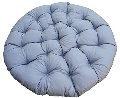 Papasansessel Kissen, Polster Bodenkissen für Schwenksessel, Rund Papasan Sessel, Polyrattan Sessel - Durchmesser 110 cm und Kissenstärke 10-12cm (Grau)