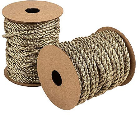 Ideen mit Herz Cordoncino Oro | 2 rotoli | Cordoncino metallico | nastro regalo | Ø 2,5 mm x 3 m | Ø 2 mm x 4 m