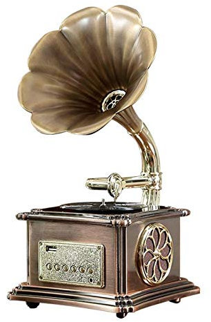 LXLTLB Cassa Bluetooth Altoparlante retrò Home Cinema Porta USB Grammofono Giradischi Vintage Stile Fonografo per la Decorazione Domestica