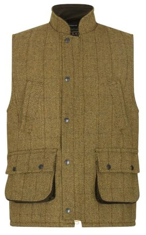 Walker and Hawkes - Derby Tweed Barrington Shooting Gilet för män, Ljus salvia, L