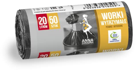 Anna Zaradna Bolsas de basura DURADERAS 20L 50 piezas