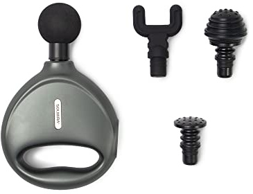 Pistola de Masaje Muscular, 4 Niveles de Intensidad, 4 Cabezales de Masaje, Verde, Carga Usb Tipo C, Certificado CE y RoHS