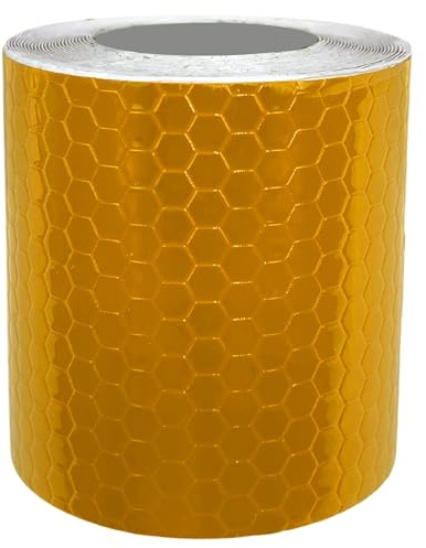AUTOZOCO Cinta reflectante adhesiva de alta Intensidad PVC 3 metros largo x 5 cm ancho, Banda adhesiva de fibra reflectante, adhesivo protección reflectante, banda reflectaria, Naranja