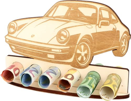 XL Geldgeschenk aus Holz Auto Sportwagen|Geschenkidee|Gutscheinverpackung|witziges Geschenk|Geldgeschenk Führerschein für Frauen und Männer