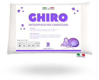 ER RELAX Cuscino per Carrozzina GHIRO 37x27 altezza 3cm. Cuscino Anallergico, Traspirante, Rivestito con Fodera 100% Cotone. Made in Italy