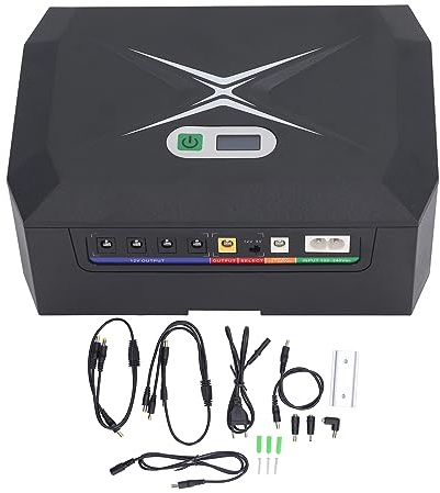 Fuente de Alimentación Ininterrumpida de 120 W, 20800 MAh, Respaldo de BateríA UPS de 100 A 240 V, Entrada de 2 A 24 V CC, Salida de 2,5 A para Enrutador de Cámara (Enchufe de la