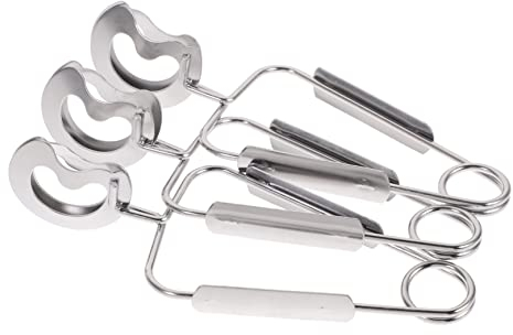 MAGICLULU 3Pcs Stainless Steel Snail Tong Set Ergonomic Curved Handle Food Serving Clip for Escargot Heat Resistant Tableware for Buffet and Kitchen Use