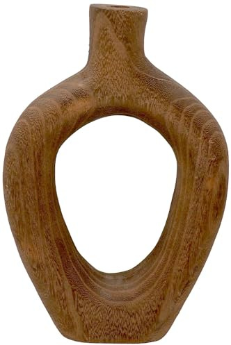 ZauberDeko Skulptur Abstrakt Braun Holz Dekofigur Stabkerzenhalter Tischdeko Deko, Größe:Klein