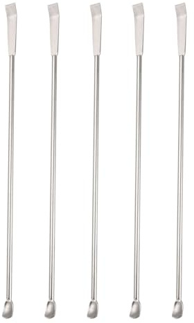 YOKIVE 5 Pz Cucchiai Spatola da Laboratorio, Acciaio Inossidabile 304 Micro Campionamento Miscelazione Misurazione Ideali per Laboratorio (200mm/8-Pollici)