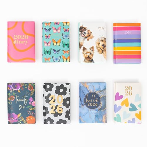 evelay 2026 Pocket Diary 7.5cm x 11cm Week to View Mini Planner Compact Journal for Notes School Home Office Use (Flowers)